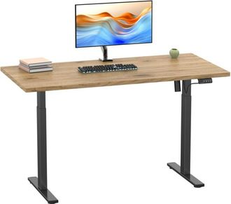 ebuy24 Ebuy24 - Escritorio Ajustable De Altura Vcm Estrecha 71-120 Cm Altura El&eacute;ctrica Ajustable Dimensiones De Ordenador 140x80 Mesa De Oficina Lona (plata 