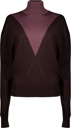 Paco Rabanne Jersey de Punto Bicolor - Knitwear - Mujer - Marr&oacute;n - M
