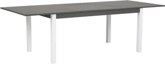 Beliani Mesa de jardín gris de aluminio 75 x 168 / 248 x 100 cm con tablero extensible Pancole