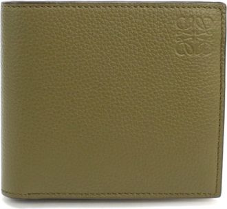 Loewe Khaki Leather Wallet (Bi-Fold) (Pre-Owned)
