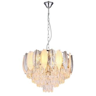 Netlighting Dalton Pendant Ceiling Light Chrome 9x E14 in Grey
