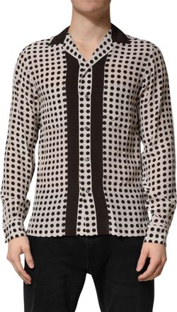 Dolce & Gabbana Mens Polka Dot Silk Shirt White