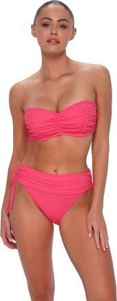 Sunsets Loretta Bandeau Bikini Swimsuit Top - D Cup in Posy Pink Crepe at Nordstrom, Size 32