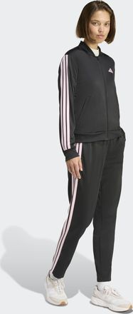 adidas Trainingsanzug ADIDAS SPORTSWEAR W 3S TR TS, Damen, Gr. XXL, schwarz, clear pink, Obermaterial: 100% Polyester, Sportanz&uuml;ge Trainingsanzug