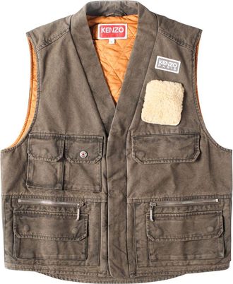 Kenzo Gilet con tasche - Marrone