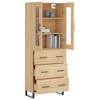 Berkfield Home Highboard Sonoma Oak 69.5x34x180 cm Engineered Wood in Light Brown