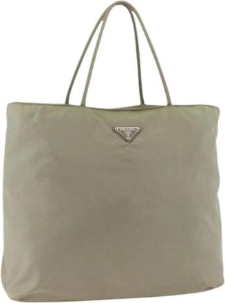 Prada Pre-owned Vintage Tote Bag - Dames - Vintage Shopper - Beige - ONE Size - Nylon - Vintage