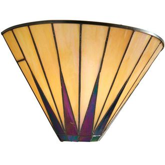 Loops Tiffany Glass LED Wall Light - Geometric Design - Matt Black Finish - Dimmable