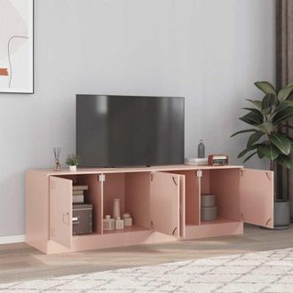 vidaXL Mobili tv 2 pz Rosso 67x39x44 cm in Acciaio - Vidaxl