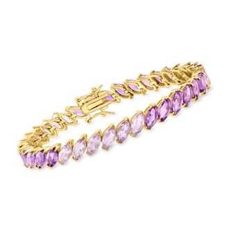 Ross-Simons Ombre Amethyst Tennis Bracelet in 18kt Gold Over Sterling