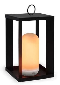 BLOOMINGLOFT Kabellose tragbare Metall-Laterne Siroco 30 Schwarz