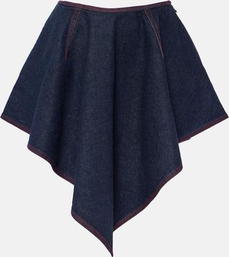 Alaia Triangle asymmetric denim miniskirt