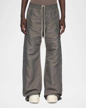 Rick Owens Pusher Snap-Side Wide-Leg Track Pants