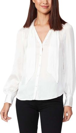 Paige Cleobelle Tie Neck Blouse in White at Nordstrom, Size Xx-Small