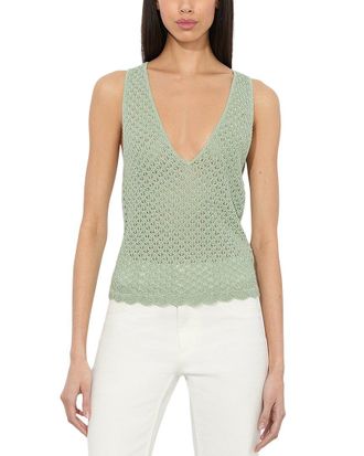 Alice & Olivia Alice + Olivia Annalise Linen-Blend Tank