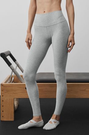 Alo Alosoft High-Waist 7/8 Highlight Legging in Vintage Athletic Heather, Size: Medium