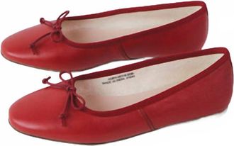 Chinese Laundry Womens Audrey Sheep Leather Ballet Flat In Red