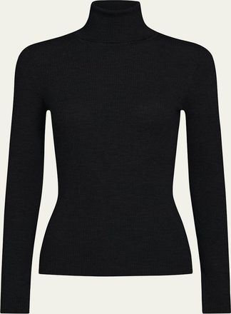 TWP Rib-Knit Wool Turtleneck Sweater