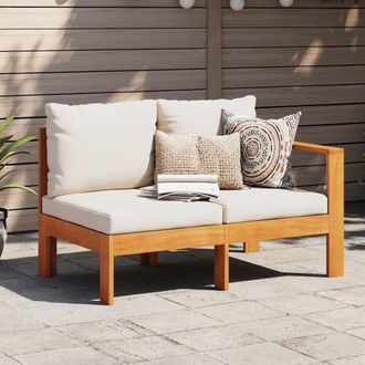 vidaXL Sof&aacute; De Jard&iacute;n Con 1 Reposabrazos 2 Plazas Madera Maciza Acacia Vidaxl