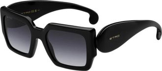 Etro Acetate Zonnebril - Dames - Zonnebrillen - Zwart - 54 MM - Accessoires