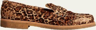 Golden Goose Jerry Leopard Penny Loafers