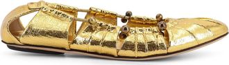 Chloé Gold Leather Ballerinas