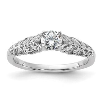Diamond2Deal 14k White Gold Lab Grown Diamond Engagement Ring 1/2Ct Clarity- VS Color- G-H
