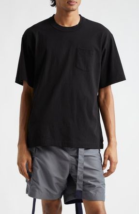 sacai Cotton Pocket T-Shirt in Black 001 at Nordstrom, Size 2