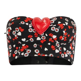 Moschino Tops, Dames, Veelkleurig, S, Katoen, Bloemen Cropped Top