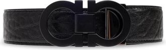 Ferragamo Dubbelzijdige riem - Heren - Riemen - Zwart - 105 CM - Leer - Accessoires
