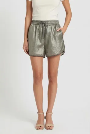 Brunello Cucinelli Metallic Grey Casual Shorts, Size Medium