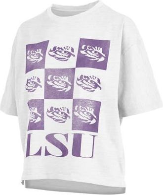 Pressbox Womens Pressbox White LSU Tigers Motley Crew Andy Waist Length Oversized T-Shirt at Nordstrom, Size Xx-Large