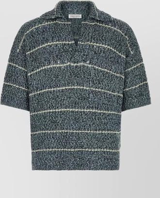 Roberto Collina short sleeve moulin&eacute; polo striped texture