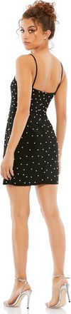 Mac Duggal Sleeveless Pearl Encursted Sweetheart Mini Dress