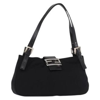 Fendi Pre-owned Vintage Schoudertas - Dames - Pre-owned - Zwart - Maat: ONE Size Katoen
