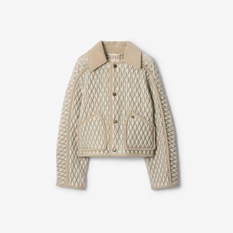 Burberry Cropped Quilted Nylon Floriston Jacket, Size: M