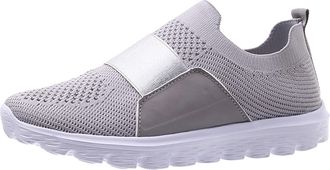 Generic Womens Orthopedic Walking Trainers Womens Wide Fit Lightweight Sneakers Sports Woven Mesh Flat Shoes Bottom Jogging Womens Flying Breathable Wide Fit 