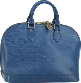Louis Vuitton Alma Handbag Epi Leather Blue Leather Handbag (Pre-Owned)