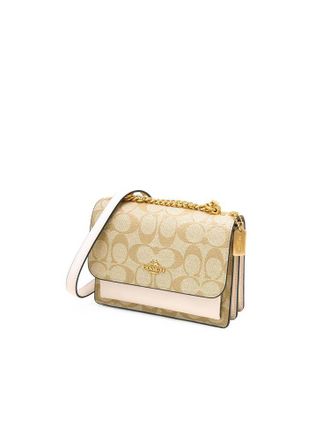 Coach Schoudertas Goud/Licht Khaki Krijt