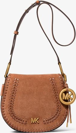 Michael Kors Josie Medium Whipstitched Suede Saddle Bag