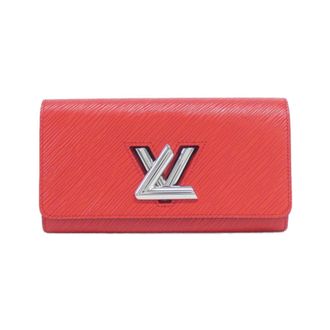 Louis Vuitton Coquelicots Red Color Leather Long Wallet (Bi-Fold) (Pre-Owned)