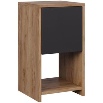 Vicco Mesilla de noche Evo, Oro power roble/antracita, 30 x 55 cm con 3 cajones, Vicco