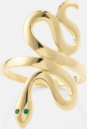 Ileana Makri 18kt gold ring with emeralds