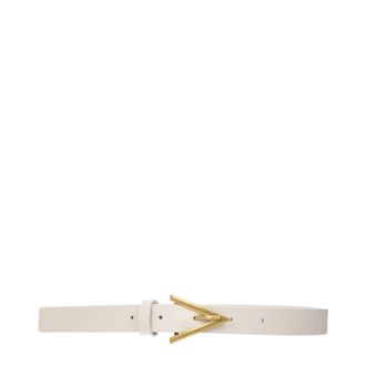 Bottega Veneta Damens Wei&szlig;er Lederg&uuml;rtel