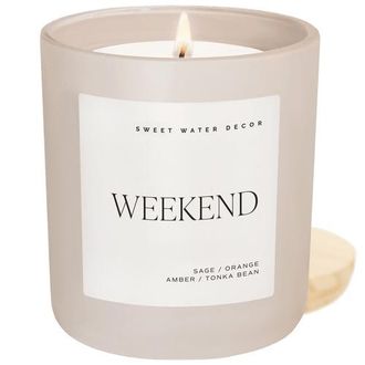 Sweet Water Decor 15oz Matte Jar Candle - Woods & Earthy Scents in Weekend at Nordstrom