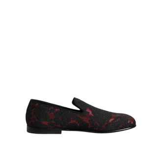 Dolce & Gabbana Jacquard Slip-On Loafers with Leather Sole