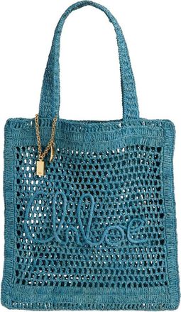Chloé Summer Banana Crochet Raffia Tote Bag in Stormy Sea at Nordstrom
