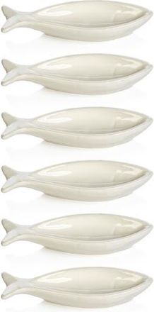 Zodax Coral Beach Set of 6 Ceramic Fish Bowls in White at Nordstrom Rack