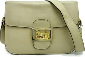 Celine Pre-owned Leather celine-bags - Dames - Vintage Schoudertas - Groen - ONE Size - Leer - Vintage