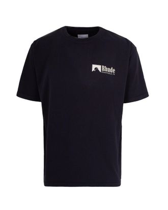 Rhude Crew Neck Boxy T-Shirt with Vintage Wash